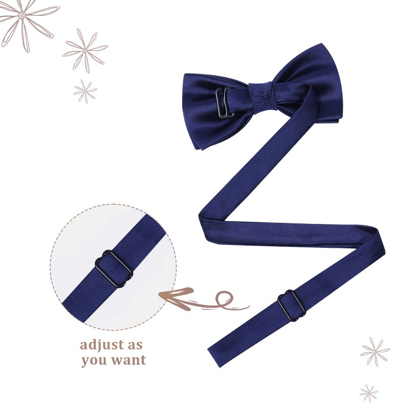 Kajeer Kids Boys Silk Bow Ties - Adjustable Bowtie for Baby Toddler Giftsï¼ˆNavy Blueï¼‰ - Image 2